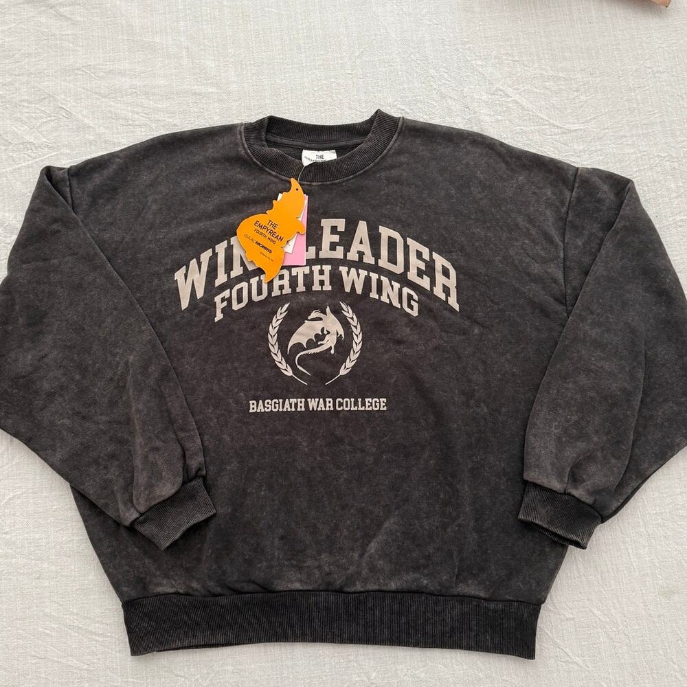 Fourth Wing NWT Empyrean Fourth Wing Riorson Wingleader Black Wash Sweatshirt M